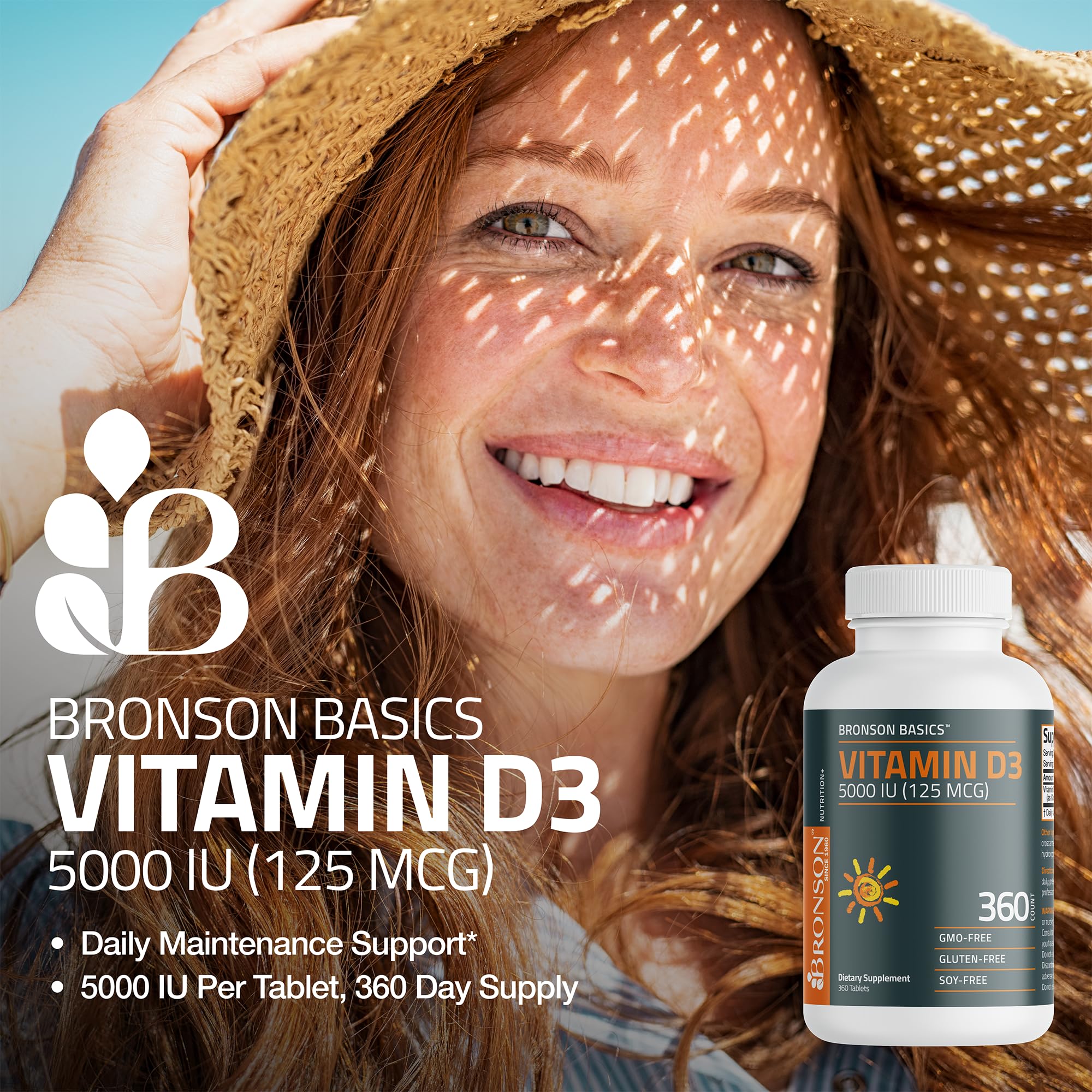 Bronson Vitamin D3 5000iu (125mcg) Non-GMO Gluten-Free Soy-Free 360 Tablets — Amazon image 3