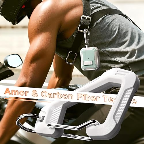 Miniatura 6 de R-fun Funda para AirPods Pro 2 con kit de limpieza, elementos de fibra de carbono, a prueba de caídas, funda desplegable automática con soporte para