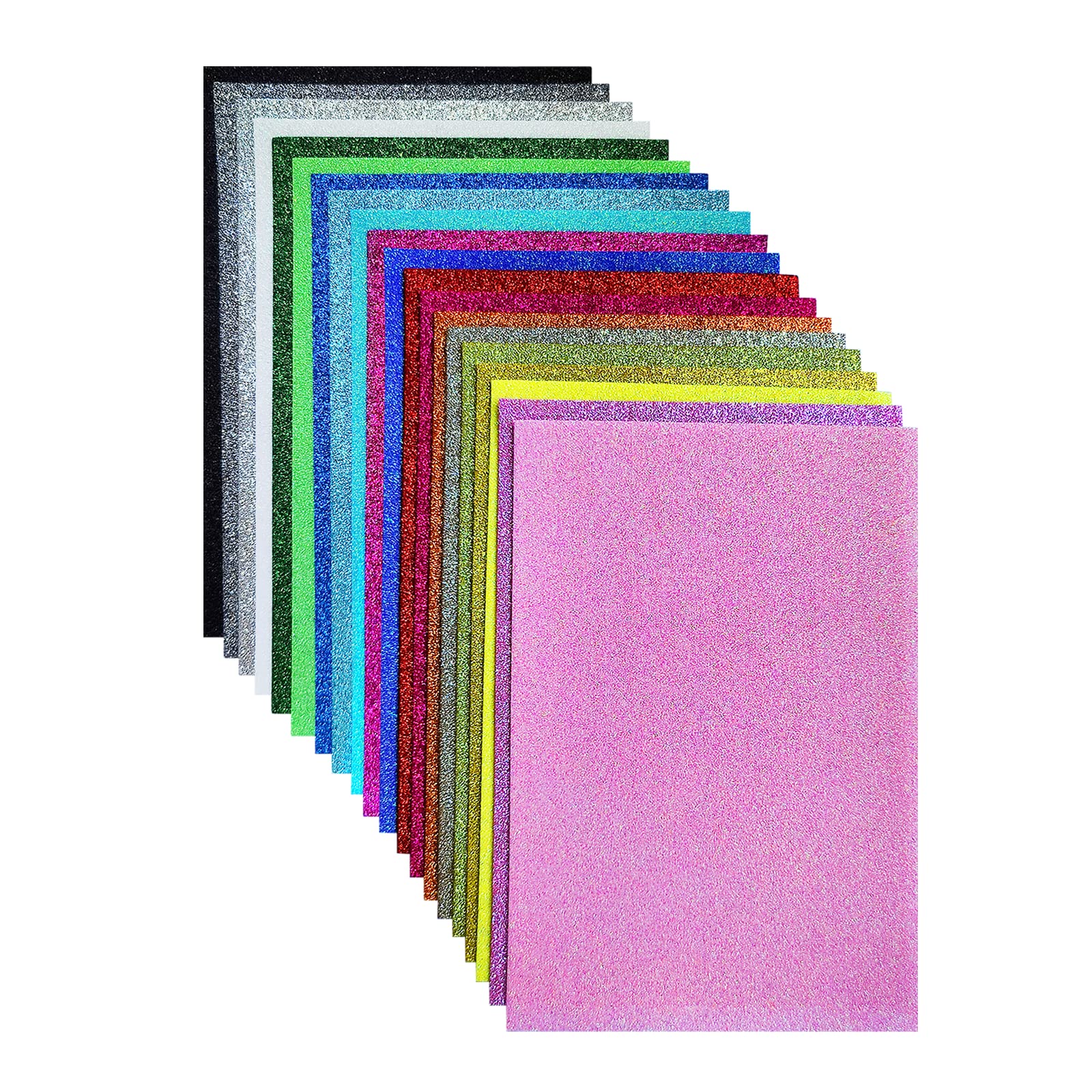 Jtnohx Glitter Felt Fabric, Glitter Felt Sheets, 20x30cm Fabric Square for Craft, 20pcs DIY Material for Party Project