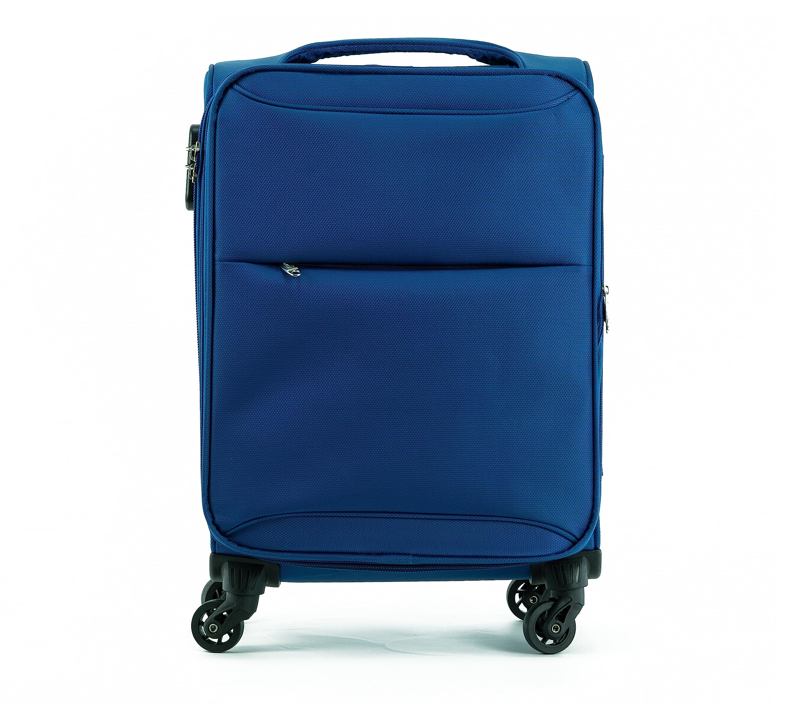 Maleta de Tela para Cabina Equipaje de Mano Viajar en avión rigida Viaje 4 Ruedas 360º giratorias Color Azul Maleta de Viaje