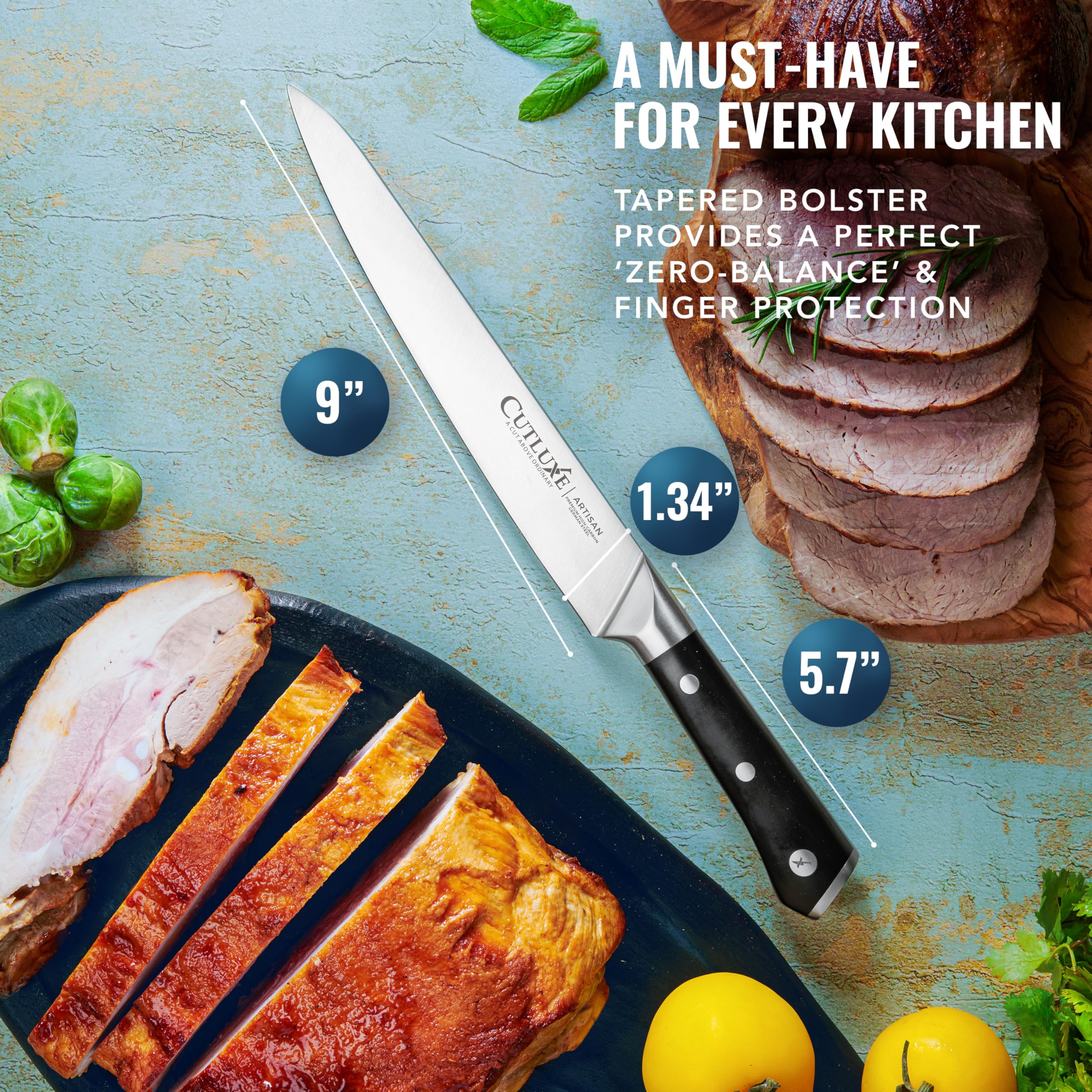 Cutluxe Turkey Carving Knife - Razor Sharp -7