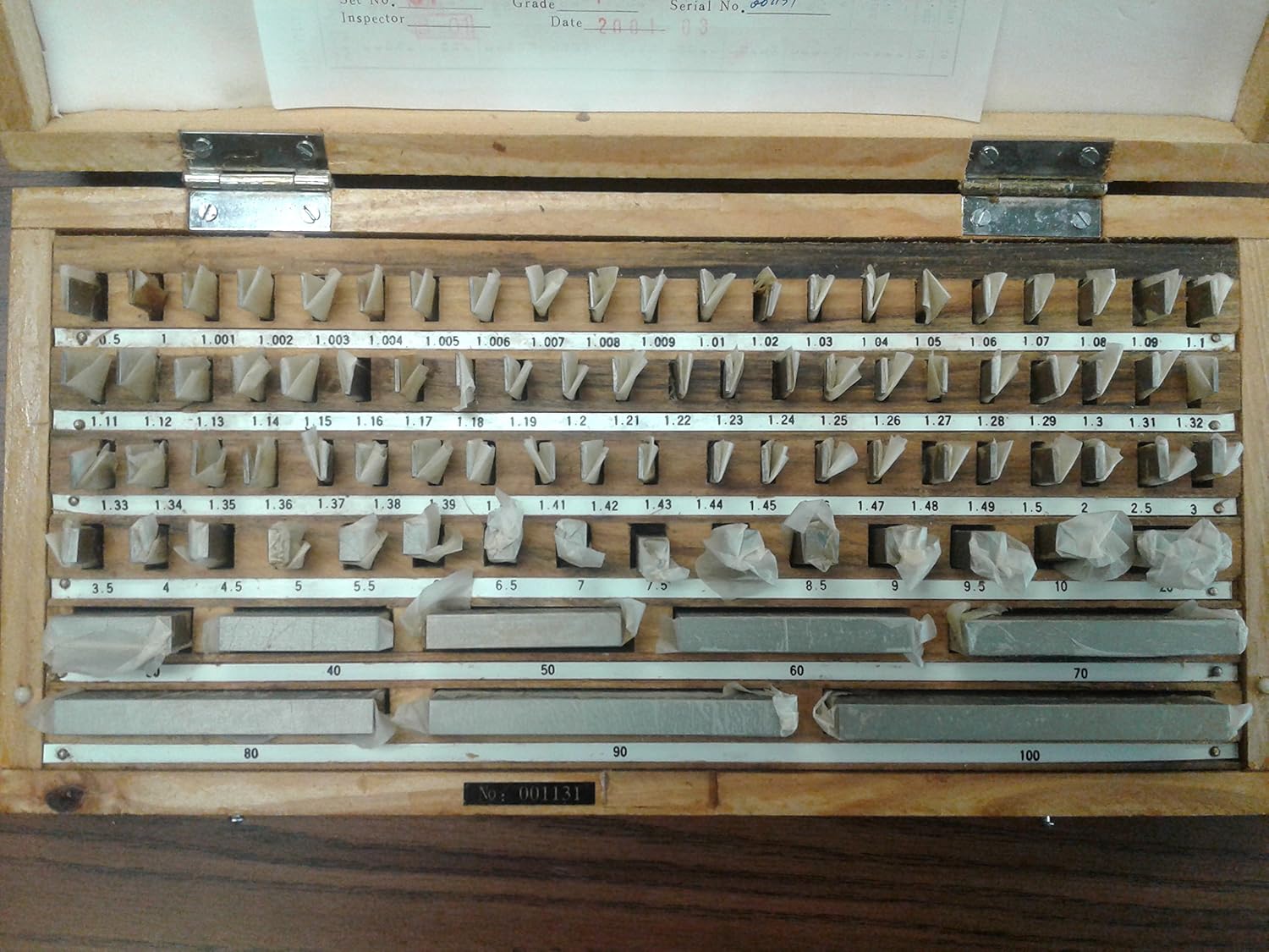 87 PCS/Set Metric GAGE Block Set, DIN861 Grade 1,w. General CERTS. #702F-87NC-1: Industrial & Scientific