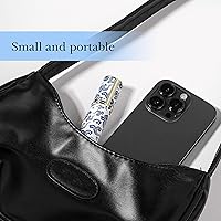 Vista 3 de LUEXBOX Botella de perfume portátil para viajes, mini dispensador de perfume recargable, 0.2 fl oz de piel sintética a prueba de fugas, pulverizador