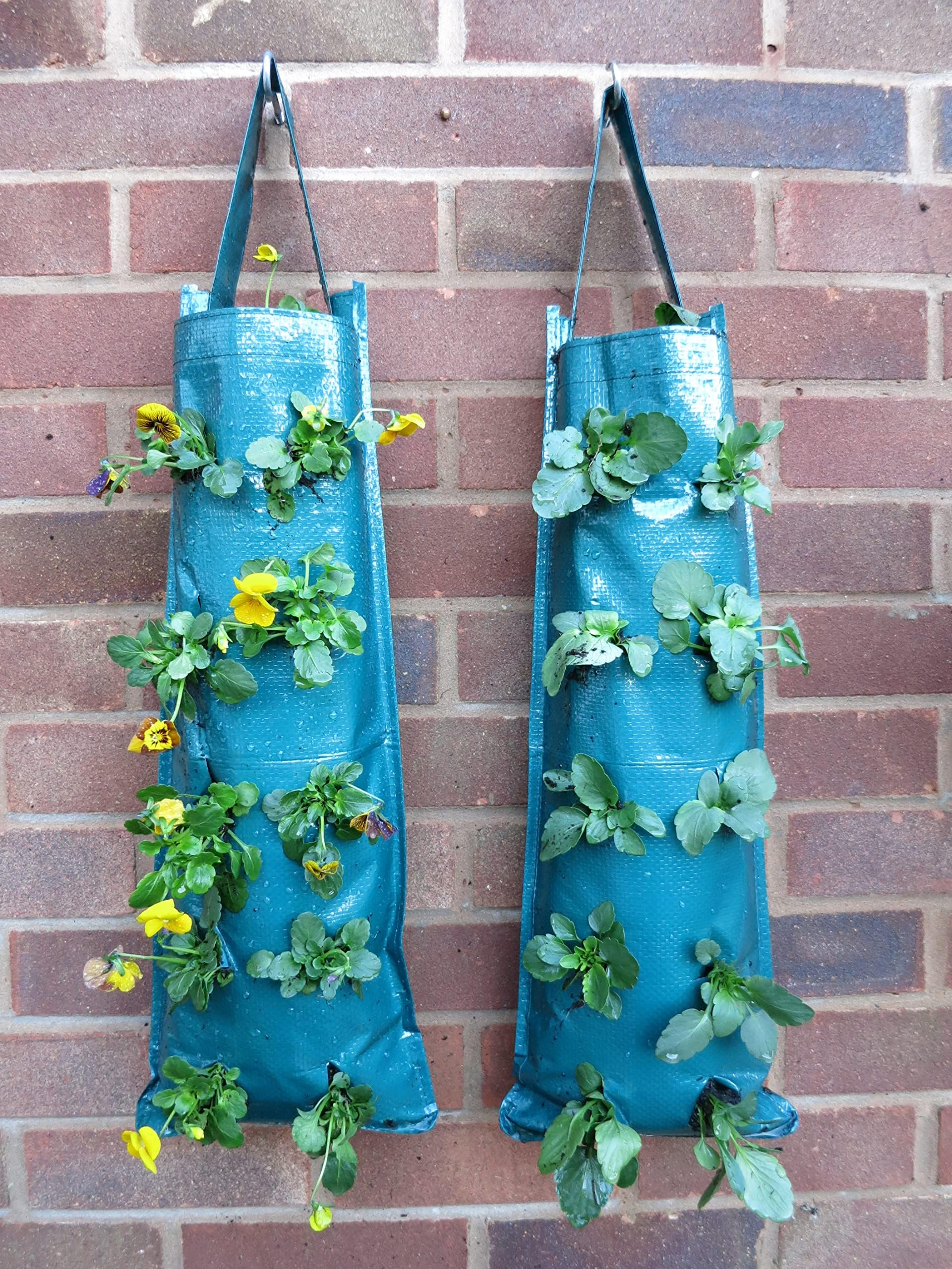 Muddy Hands 2 x Fabric Hanging Planter Grow Bag Plant Pouch Tomato Herb Flower Strawberry