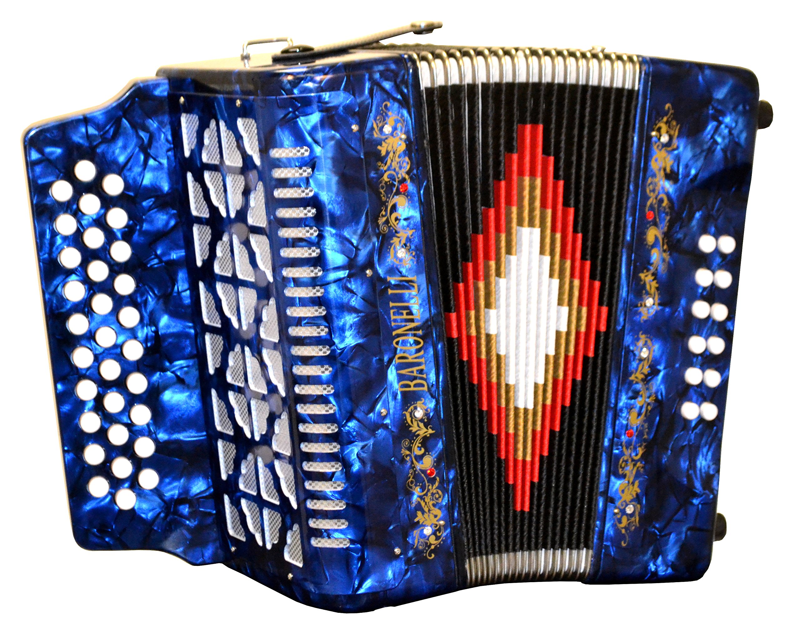 31 Buttons Key of G Accordion - BLUE w/ Hard Shell Case