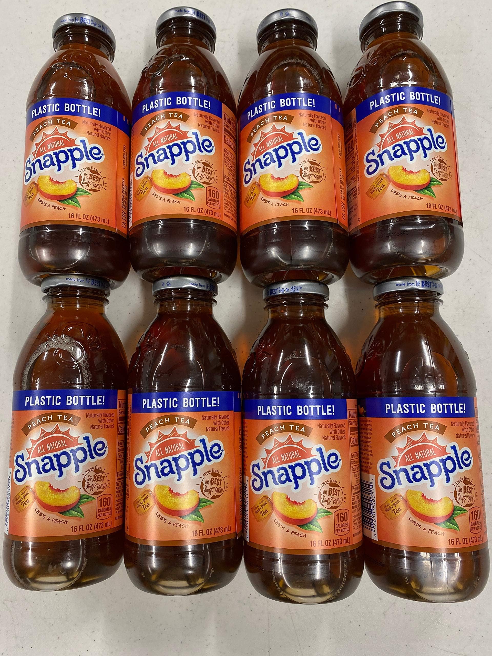 Amazon.com : Snapple Peach Tea, All Natural, 16 Fl Oz (Pack of 8, Total ...