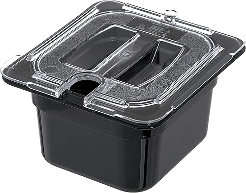 Miniatura 9 de CFS - Bandeja de plástico para alimentos de 16, tamaño 4 pulgadas, color negro profundo (paquete de 6)