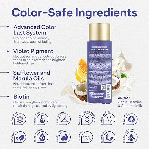 Miniatura 3 de Colorproof Acondicionador Daily Blonde de 8.5 onzas líquidas para cabello rubio con aroma a cítricos, jazmín y leche de coco, acondicionador sin