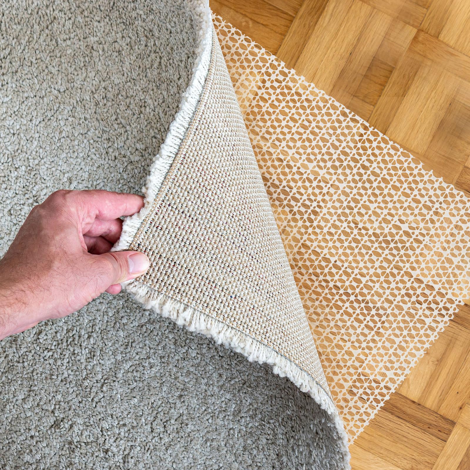 Artibetter Alfombra Antideslizante para Protección de Suelos de PVC Blanco 200x300cm Adecuado para Proteger Suelos de Madera y Evitar Resbalones