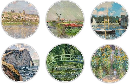 Onebttl Monet Gifts - Juego de 6 posavasos de arte impresionista, regalo único para los amantes de Monet, decoración del hogar, Navidad, cumpleaños, disponible en Yaxa Costa Rica