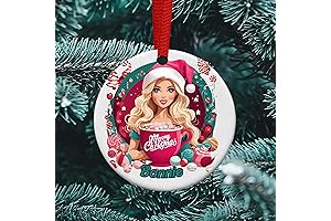 Personalized Pink Barbie Ornaments