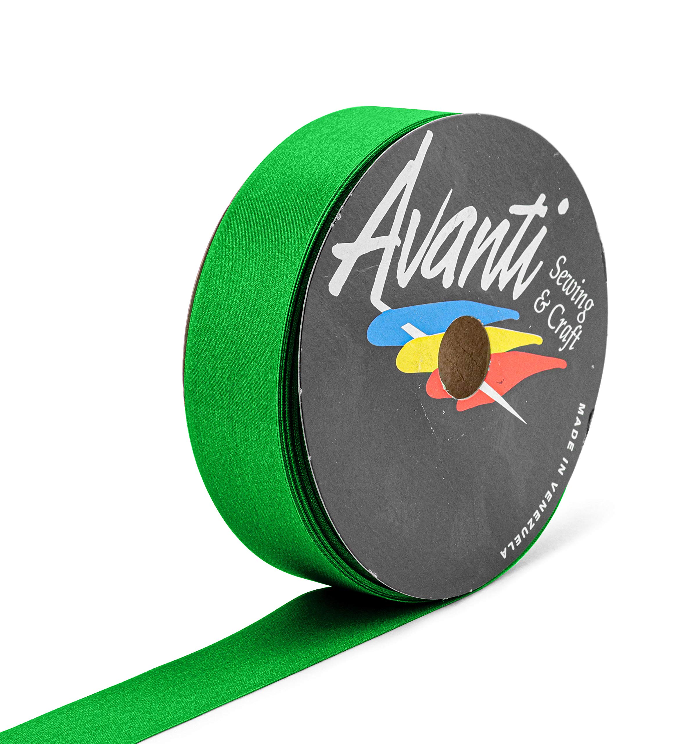 Double Face Santin Craft Ribbon, 1 1/2" Wide, 50-Yard Spool, Green