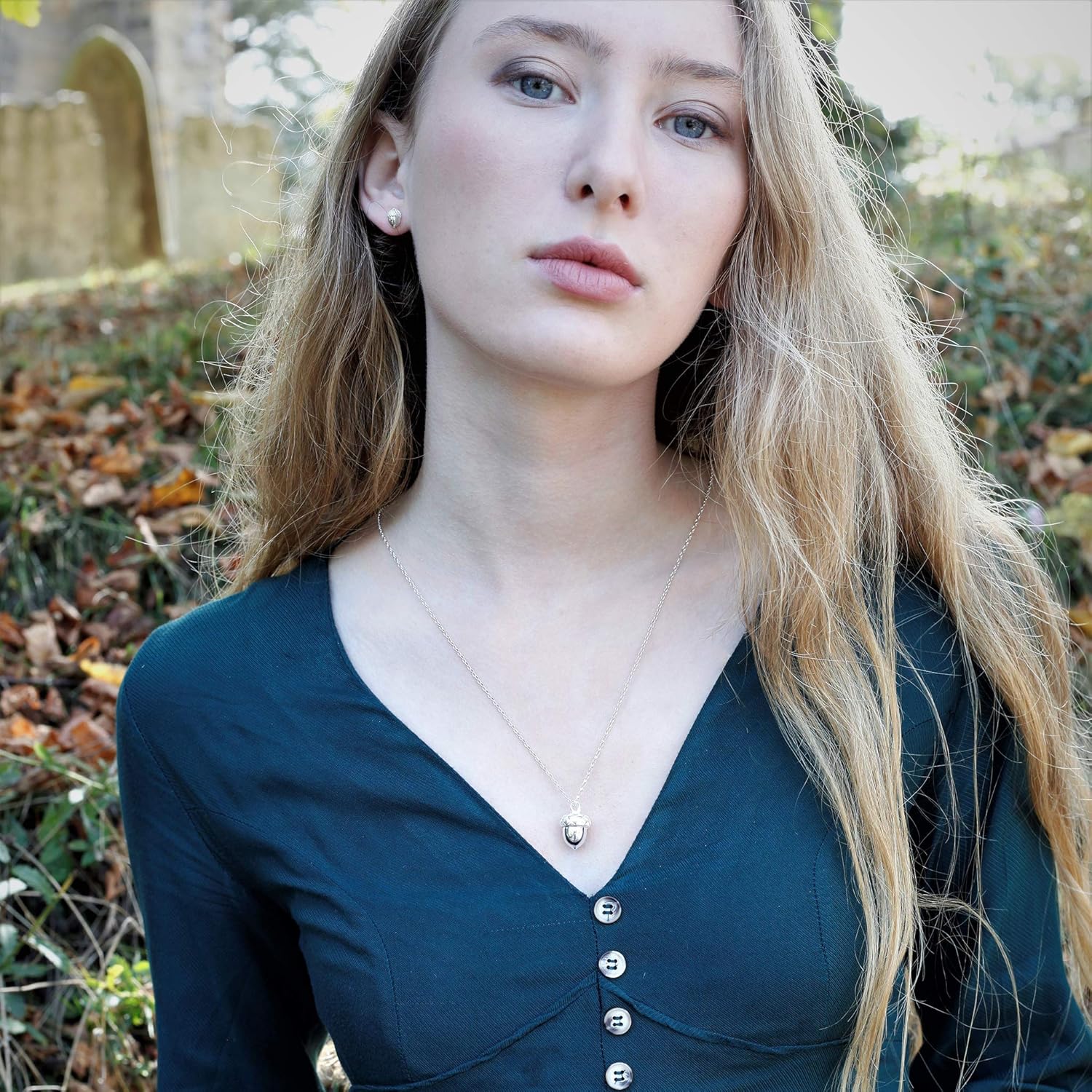 Christin Ranger Silver Silver Acorn Locket with Gold Plated Heart