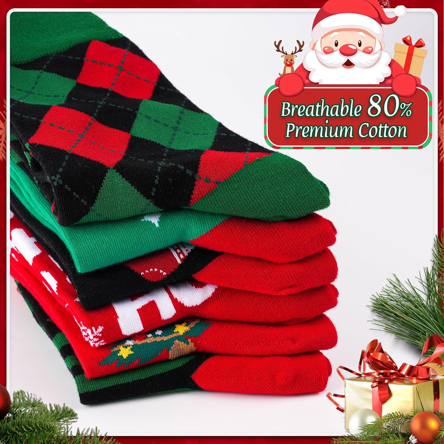 Womens Christmas Funny Patterned Christmas Socks for Adults Cute Fun Novelty Cotton Socks for Women - Image 4