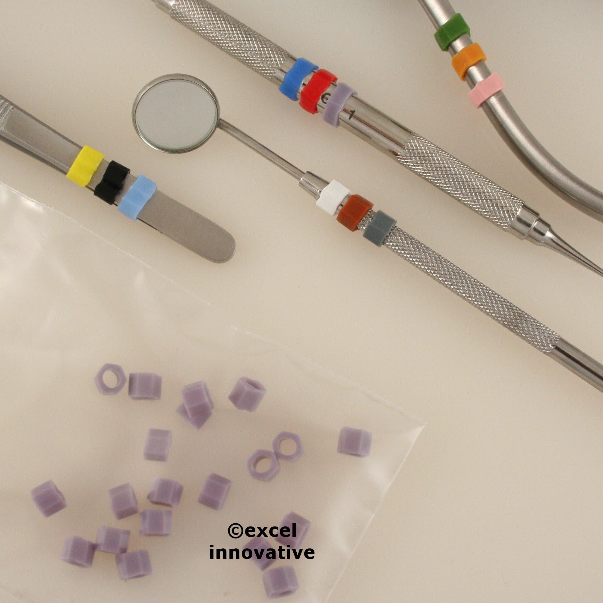 Silicone Color Bands for Instruments Identification Sold in Packs of 20 Bands Each Select Color Options | Medixplus (Purple)