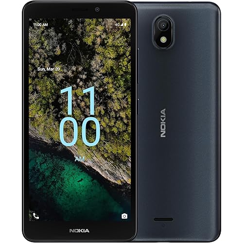 Nokia C100 | Android 12 | Unlocked Smartphone | All Day Battery | 2GB RAM | 32GB Storage | 5.45" Inch Screen | 8MP Camera | Navy Blue