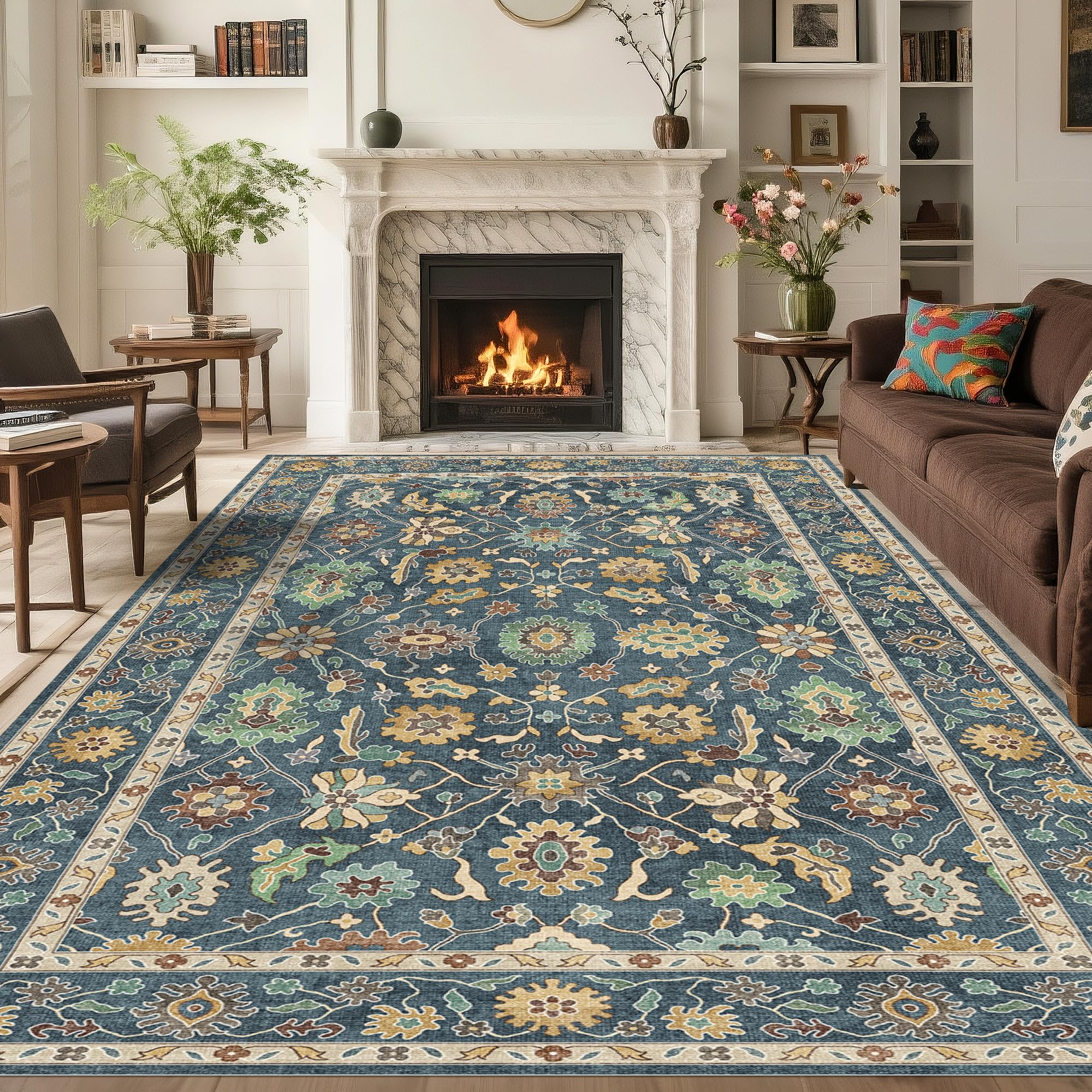 Amazon.com: Washable Oushak Area Rug 8x10: Large Modern Turkish