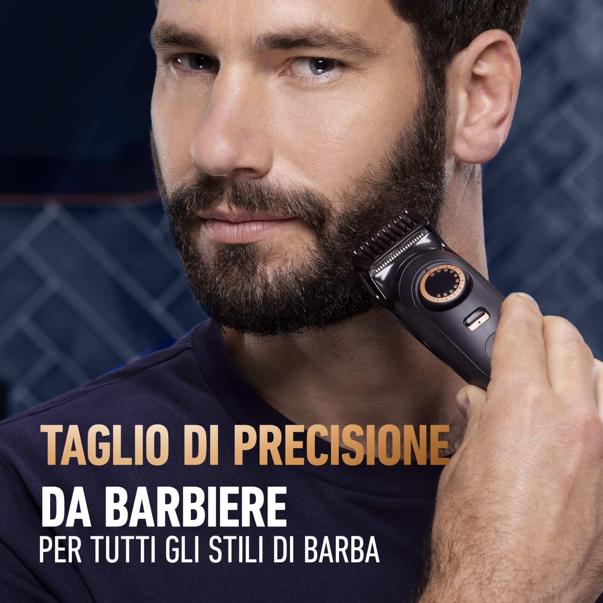 King C. Gillette Rasoio Elettrico Barba Pro Max con Accessori | Regolabarba Uomo Senza Fili, 40 Impostazioni Lunghezza, Blocco Sicurezza, Spazzolina Pulizia, 4 Pettini, Base Ricarica