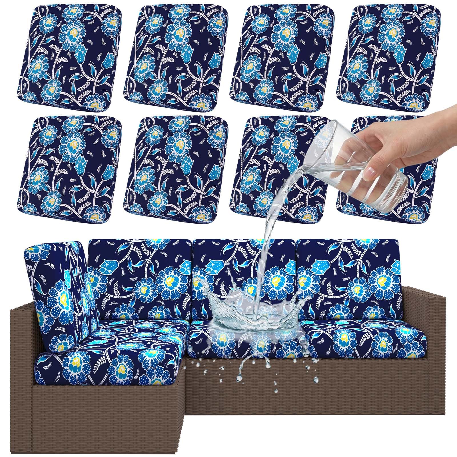 Smiry Waterproof Patio Cushion Covers, Stretch Outdoor Furniture Covers