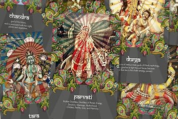 Ibiza Tarot Hindu Gods Oracle Cards | Fortune Telling Oracle Cards Deck for Beginners | Authentic Experience - Set of 24 Cards