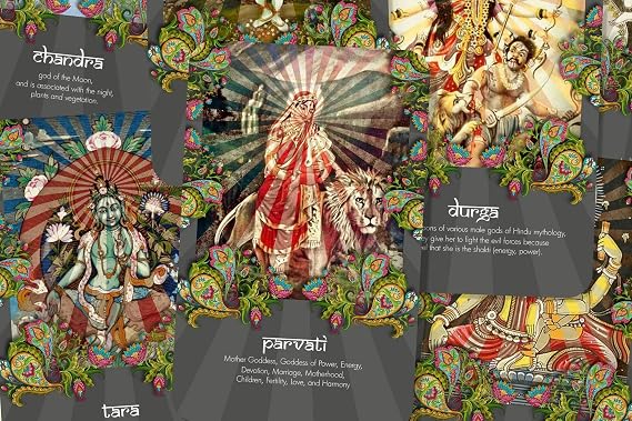 Ibiza Tarot Hindu Gods Oracle Cards | Fortune Telling Oracle Cards Deck for Beginners | Authentic Experience - Set of 24 Cards