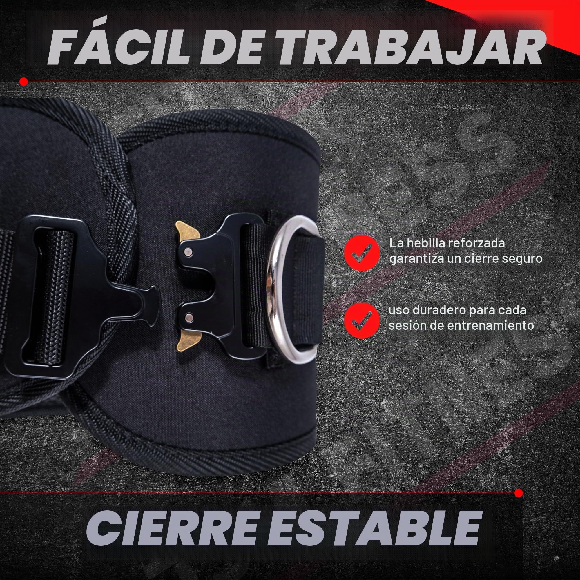 Cinturon Lastre Dominadas con Cadena Acero y 2 Mosquetones - Cinturón de Lastre Hombre | Faja Entrenamiento Calistenia, Musculación, CrossFit, Powerlifting Gimnasio Dip Belt