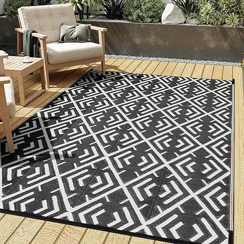 HUGEAR Alfombras para exteriores alfombra grande impermeable para exteriores reversible portátil de plástico para exteriores para casa rodante