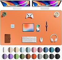 Vista 31 de Aothia Protector de escritorio de cuero, alfombrilla para ratón, alfombrilla de escritorio de oficina, secante de escritorio de cuero PU