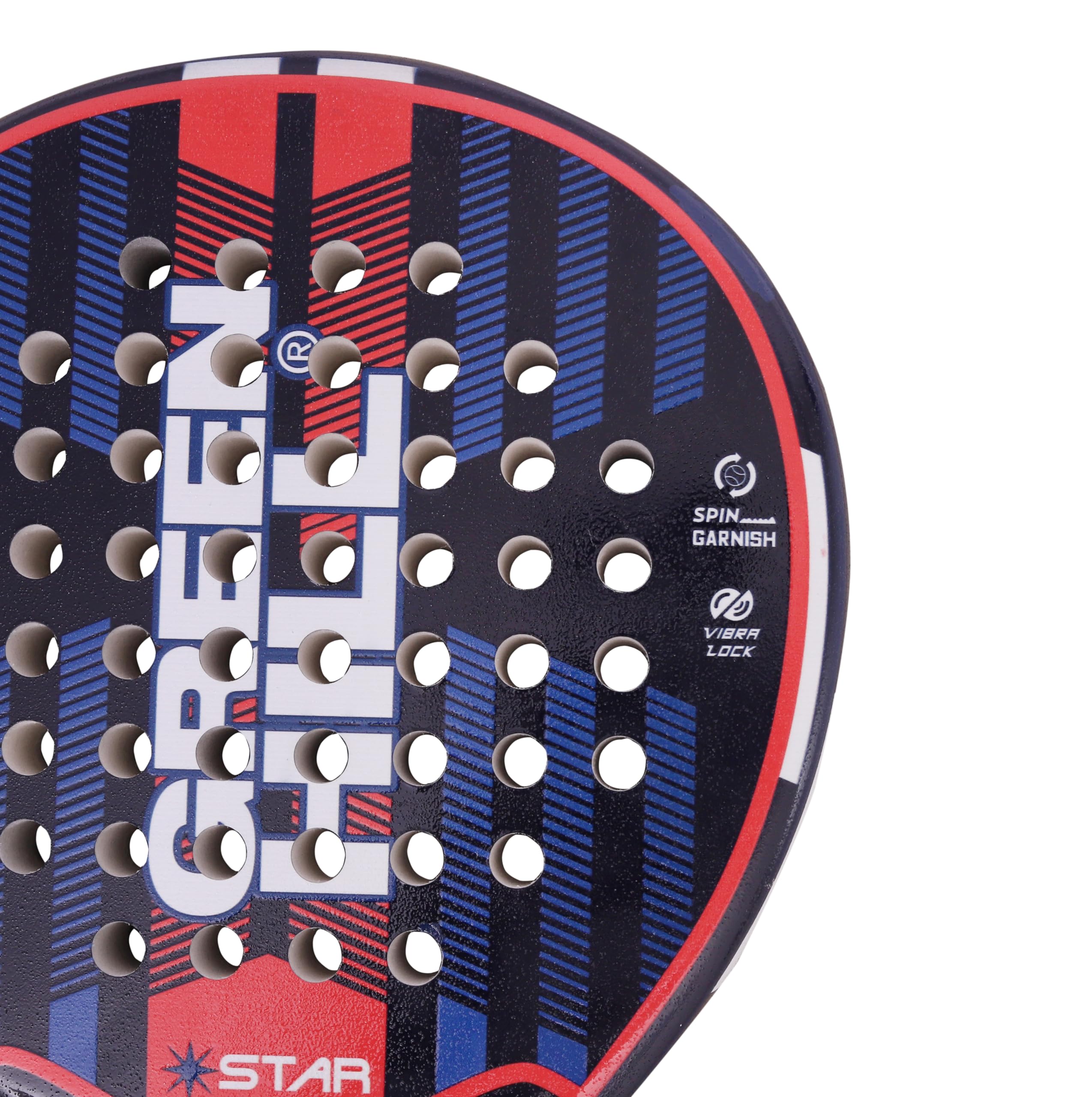 GREEN HILL RACCHETTA PADEL STAR FORMA ROTONDA FIBRA DI VETRO CARBONIO PADDLE