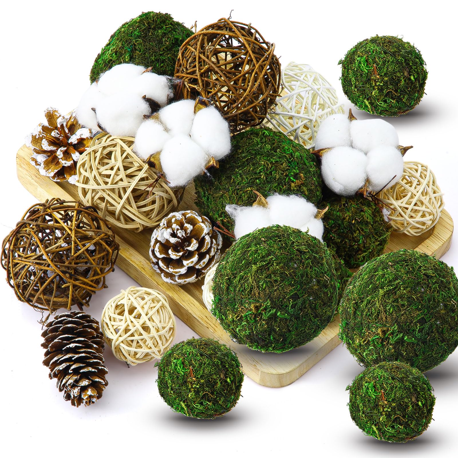Boules de mousse verte pour centre de table de mariage et decoration de fete chic