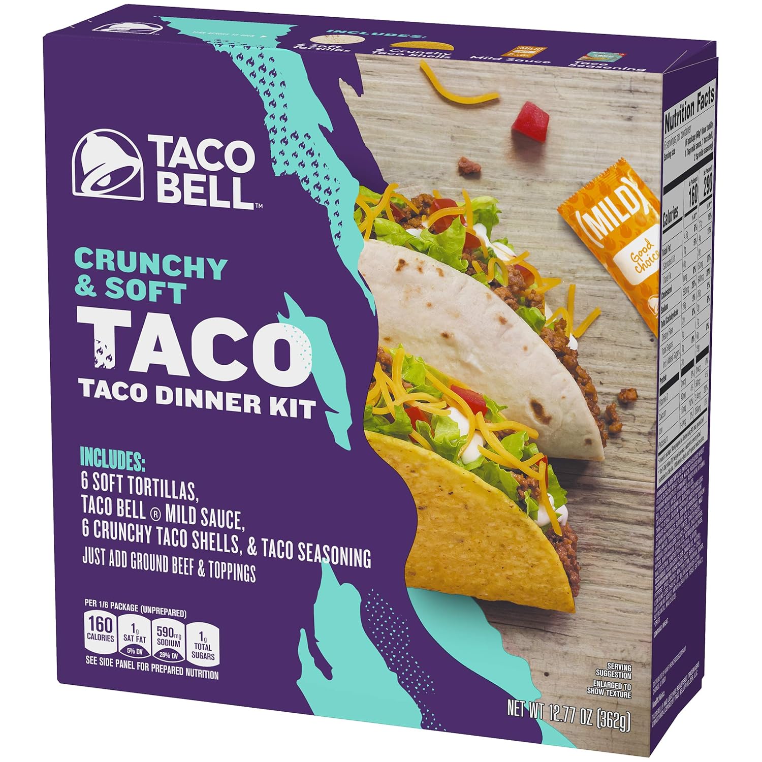 Buy Taco Bell Crunchy & Soft Taco Dinner Kit (12.77 oz Box) Online at