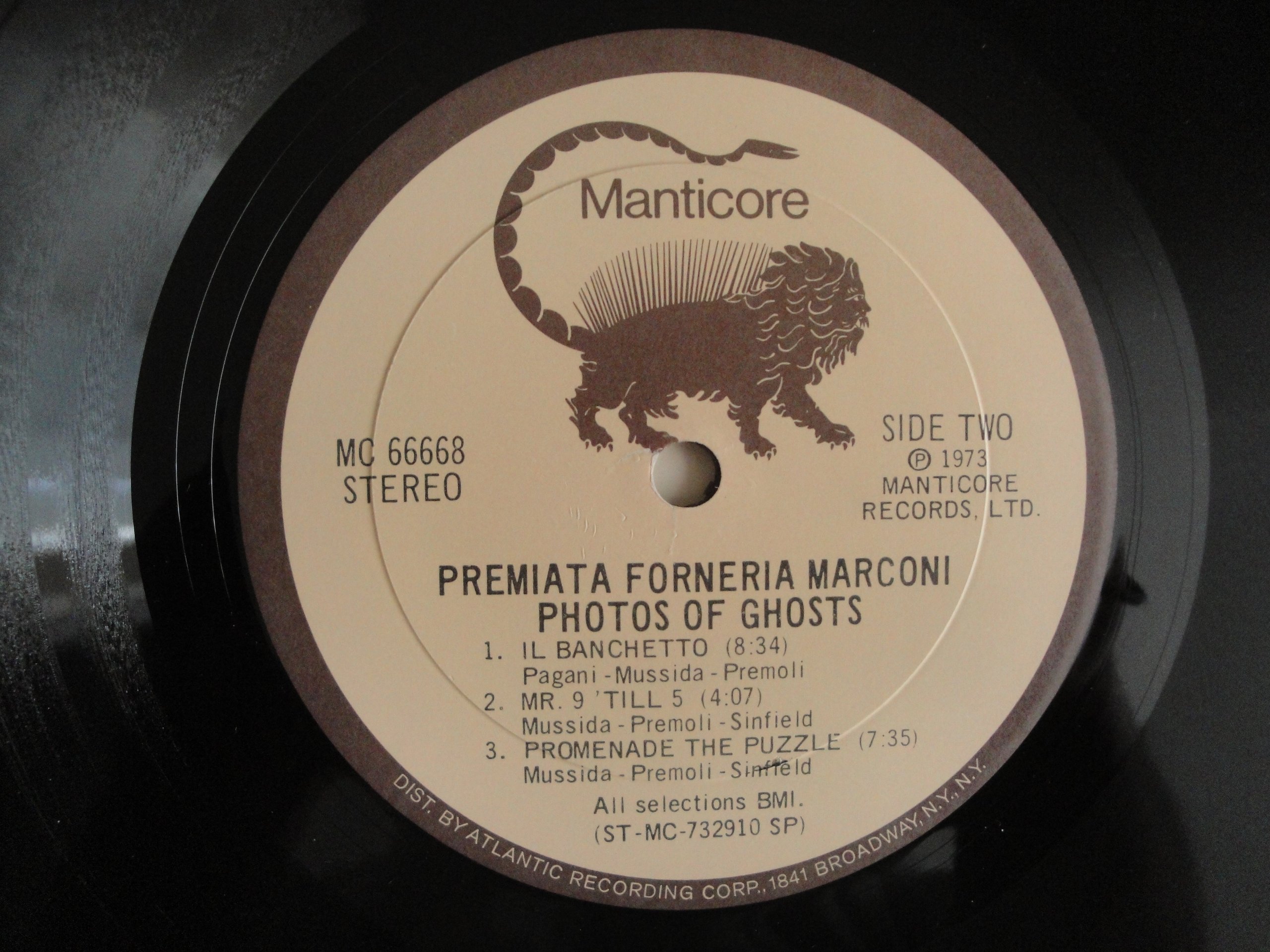 PREMIATA Forneria Marconi 'Photos of Ghosts' Prog Psych Original Manticore MC 66668 Stereo vinile lp Promotional DJ Copy Record EX