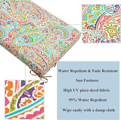 Miniatura 4 de FUNHOME Fundas de cojín para exteriores, 42 x 18 x 3 pulgadas, sin relleno. Fundas de cojín de repuesto para muebles de exterior, resistentes al