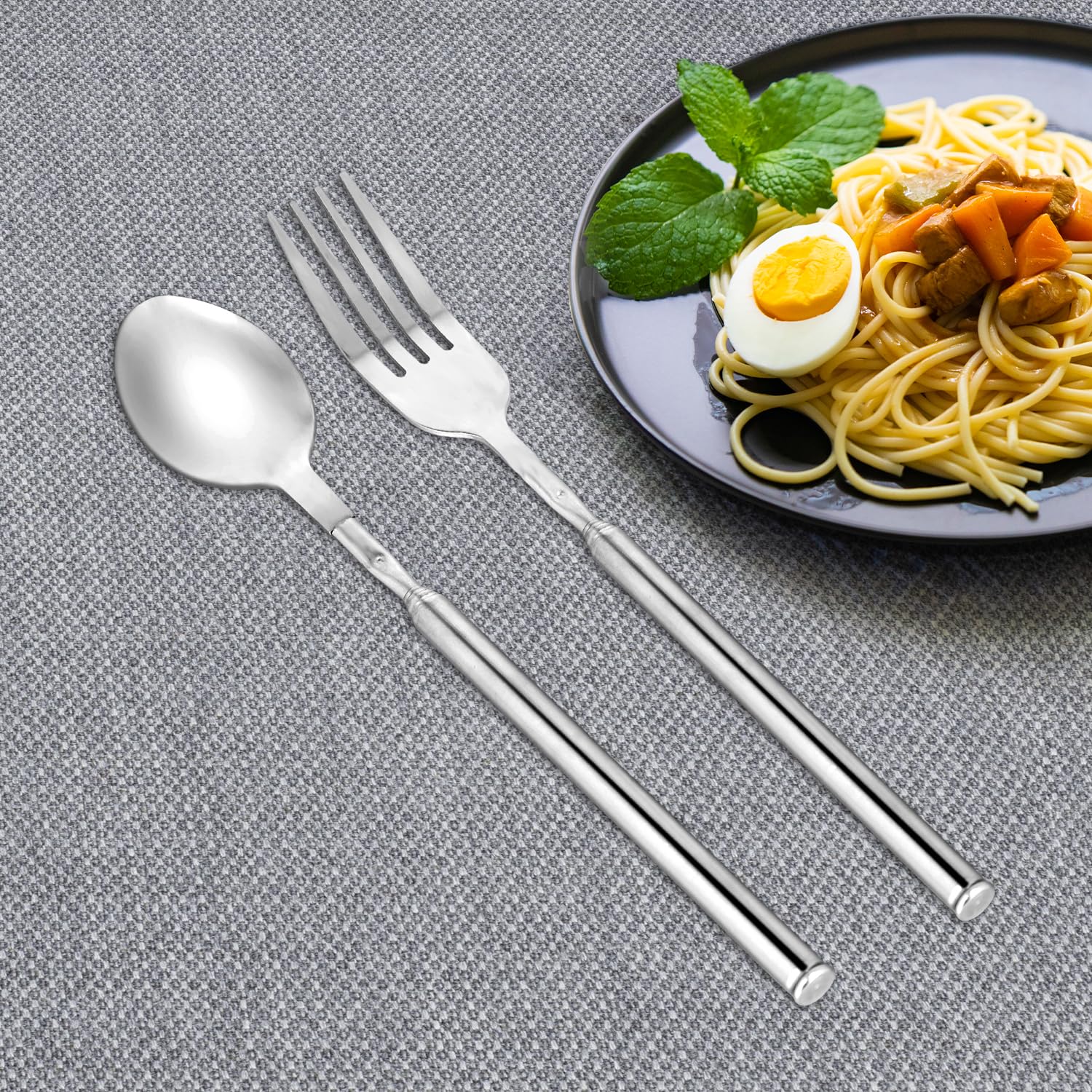 QANYEGN Forchette da tavolo retrattili in acciaio inox, forchetta estensibile, forchetta telescopica con manico lungo, estensibile da 22 cm a 64 cm, forchetta in metallo per BBQ tostatura frutta