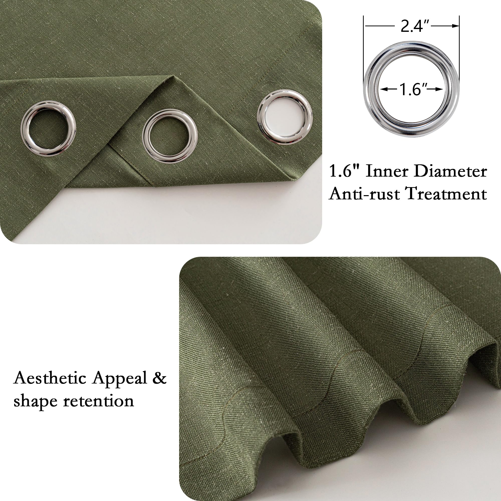 Tenda verde oliva 140 x 280 cm Tende in voile soggiorno moderno opaco luce morbida traslucidi e tendaggi interni con occhielli decorati, camera da letto, adulto, bambino, finestra, tramonto, 2 pezzi