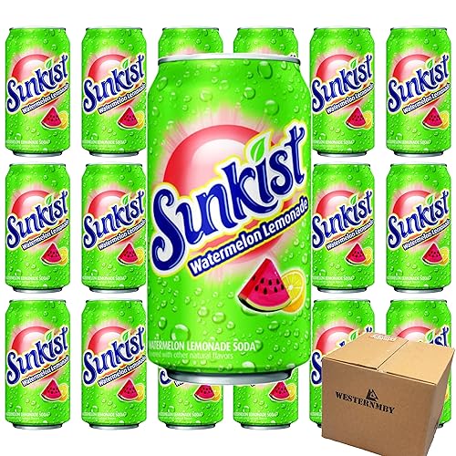 Sunkist - Soda de limonada de sandía de 12 onzas líquidas, 18 latas