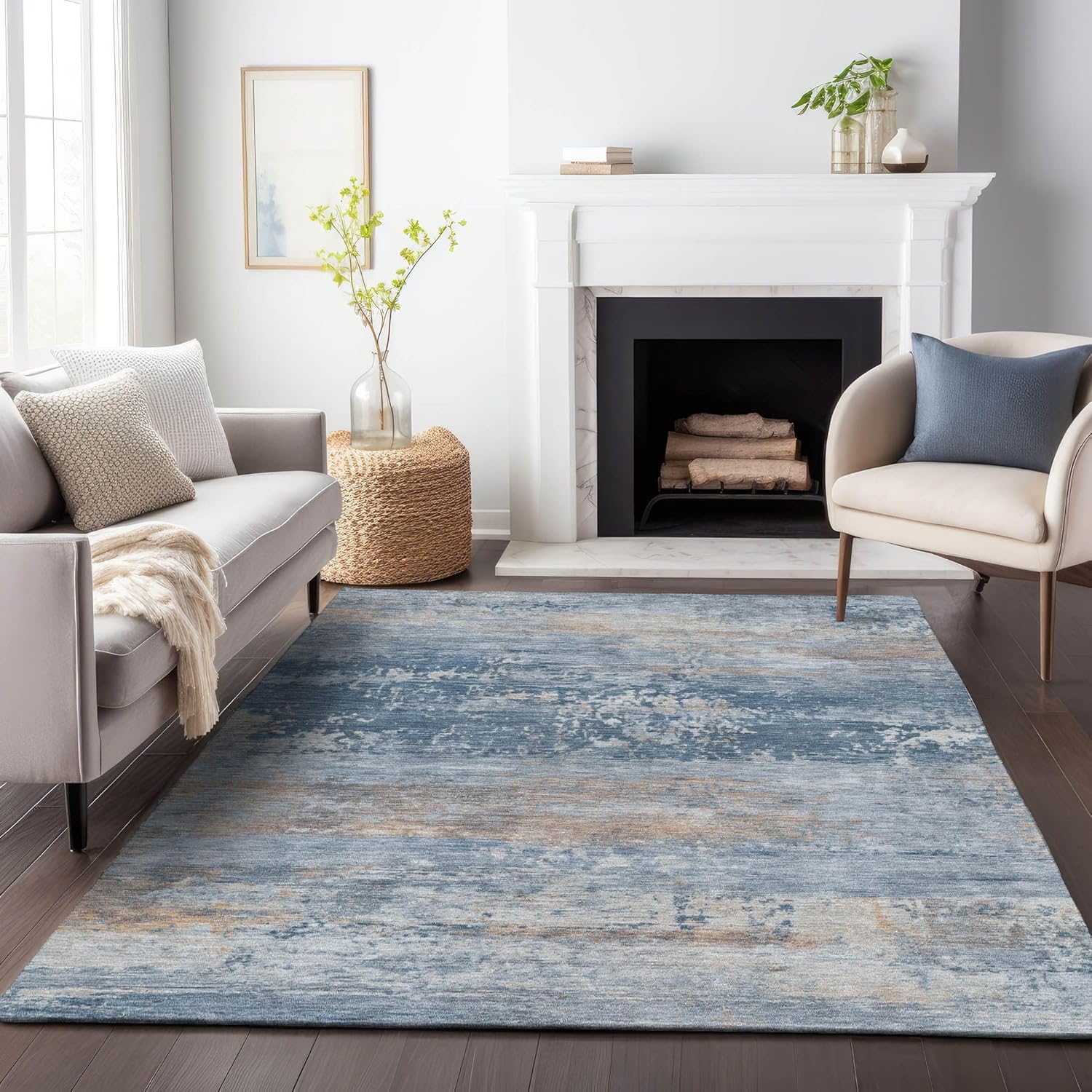 Addison Rugs Chantille ACN2146 Denim 2'6" x 3'10" Indoor/Outdoor, Machine Washable, Easy Clean, Non Shedding, Bedroom, Living Room, Dining Room, Kitchen, Patio Rug