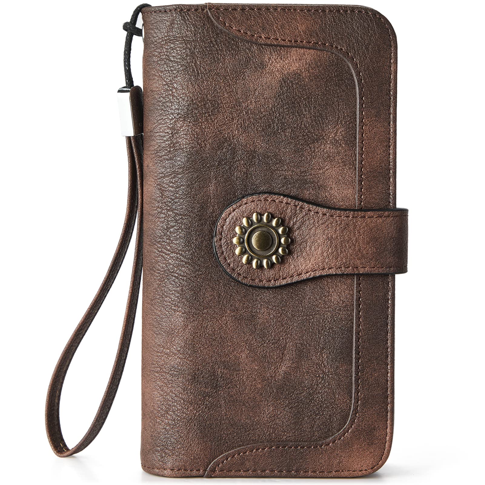 BOSTANTEN Leather Wallet for Women RFID Blocking Zip Around Credit Cards Holder Phone Clutch