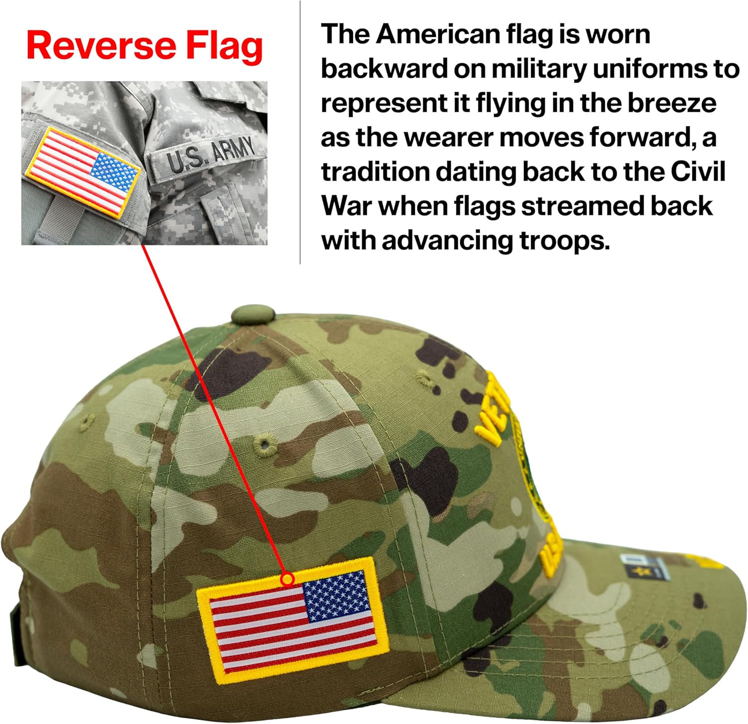 US Army Veteran Hat for Men Official Licensed Military Veterans Embroidered Patch Design Army Seal Adjustable Baseball Cap - Image 3