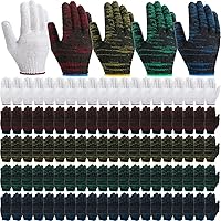 Vista 8 de Sintuff 100 Pares de Guantes Forros de Algodón para Barbacoa de Punto de Cuerda de Poliéster Guantes de Seguridad para Cocinar, Asar a la Parrilla