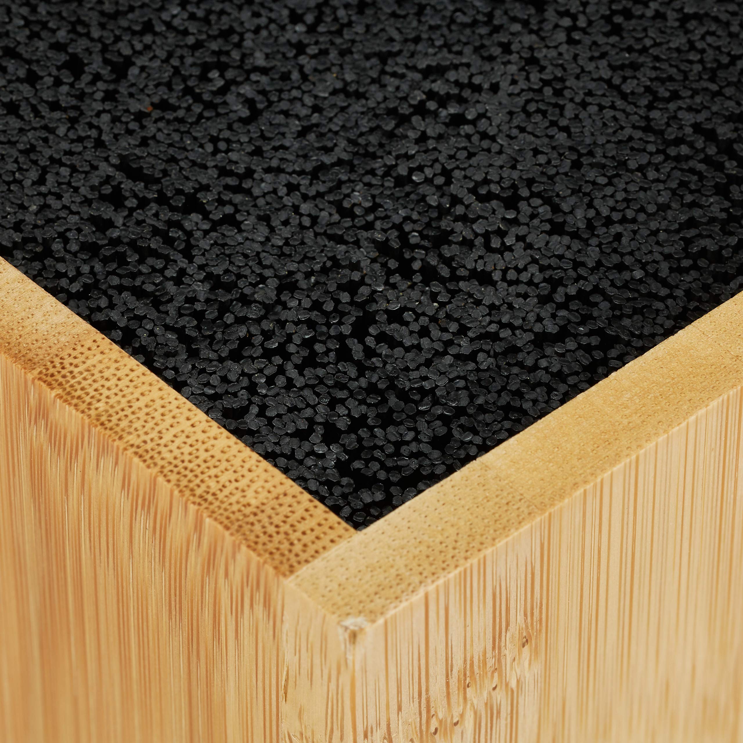 Relaxdays Ceppo Portacoltelli, Vuoto, con Setole, Spazio per 6 Coltelli, Universali, HxD 24x12 cm, legno naturale
