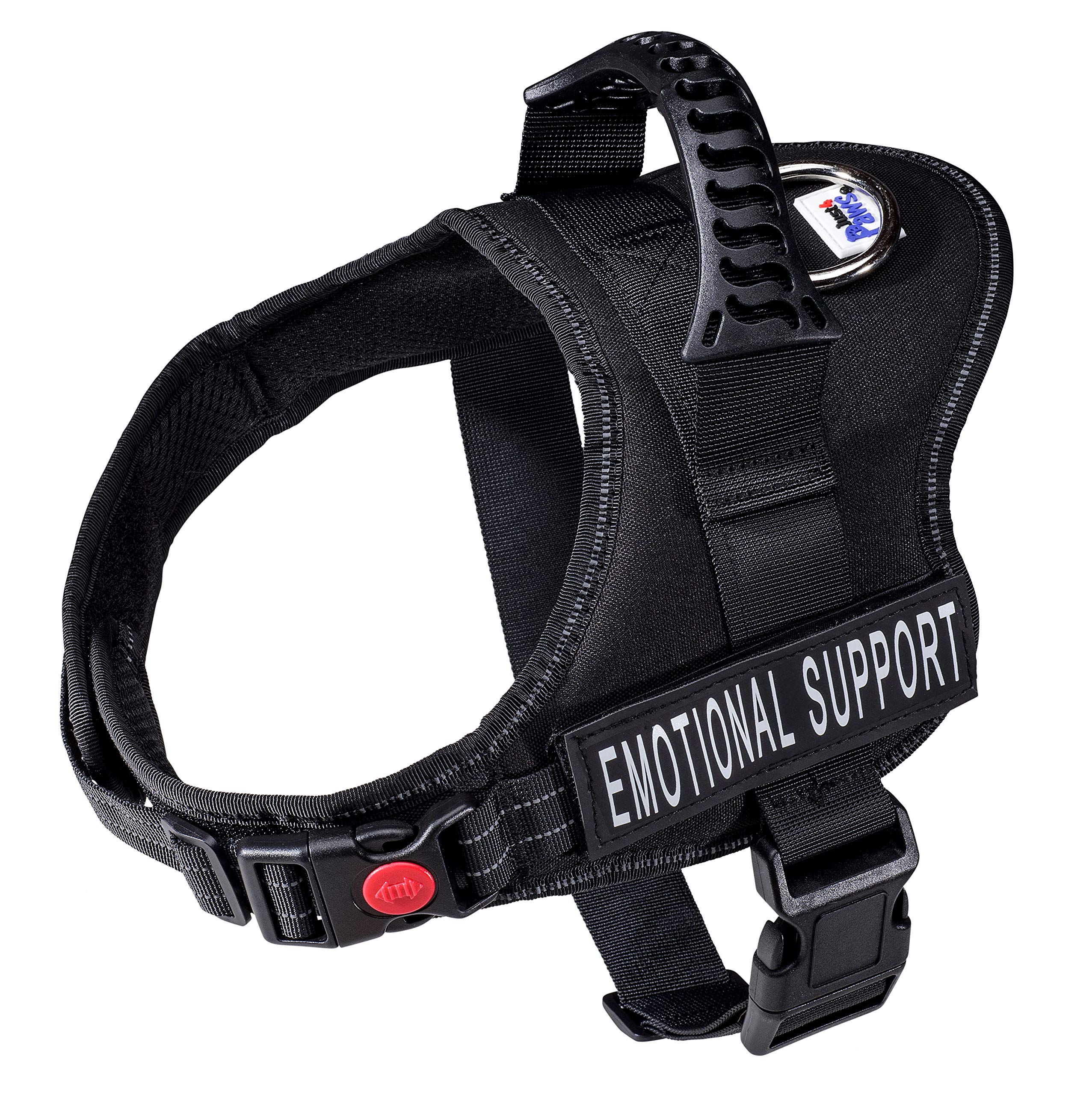 Just 4 Paws Emotional Support Dog Harness Jacket with Padded Handle | 6 Sizes | Adjustable Straps & 2 Removable Reflective Patches (Extra Small-Chest