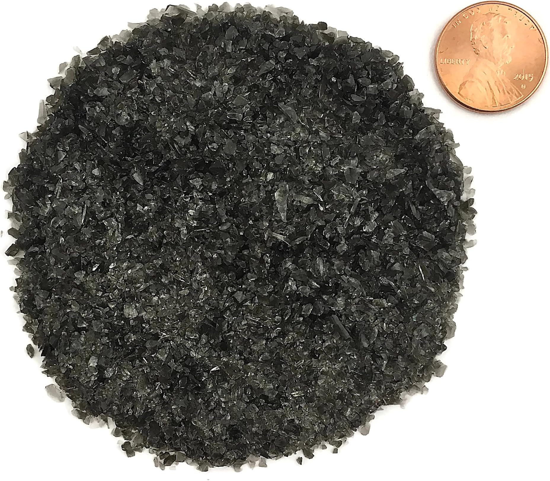 Natural Crushed Black Obsidian for Stone Inlay, Medium, 1/2 Ounce