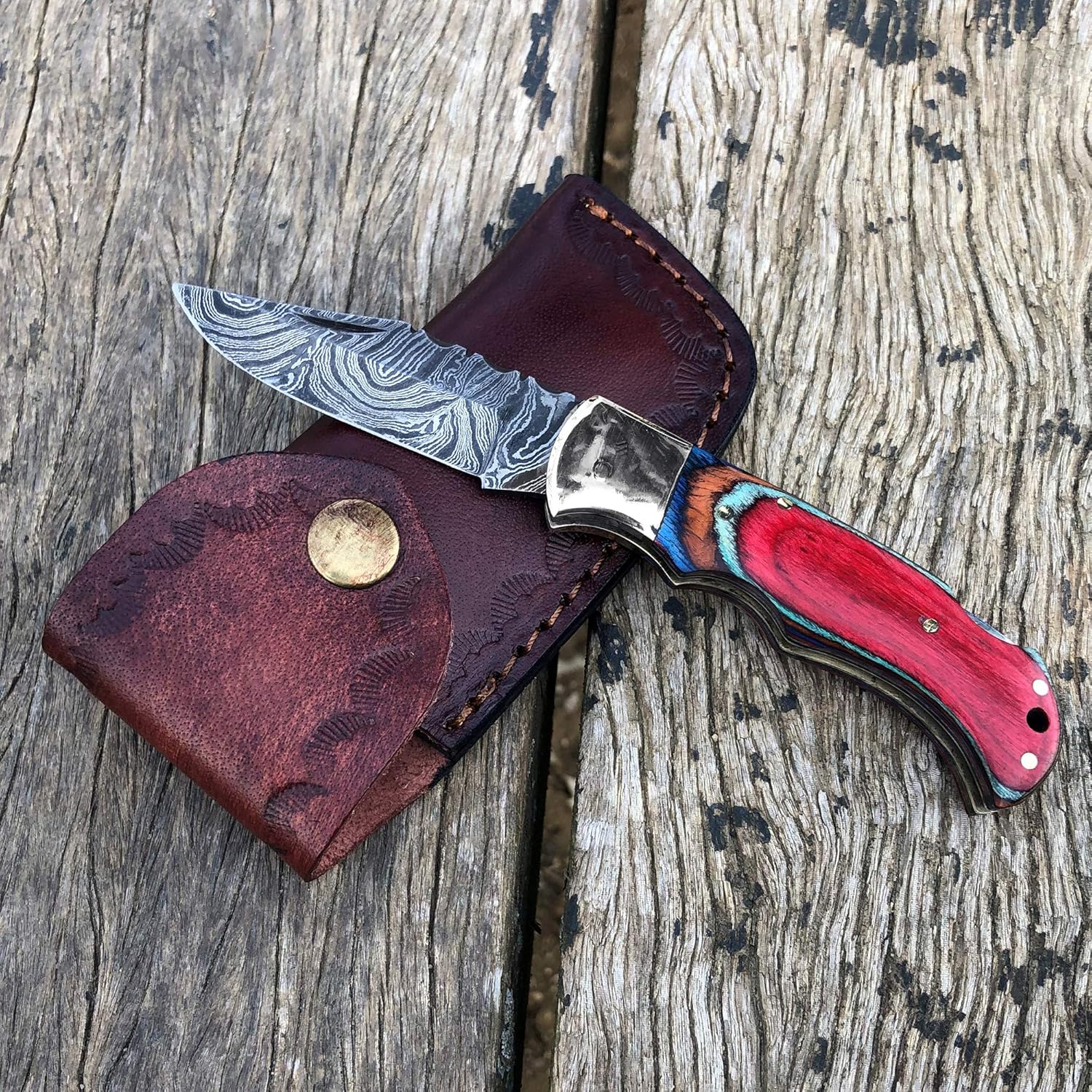 WINTERFELL Damascus Steel Pocket Knives 100 Handmade