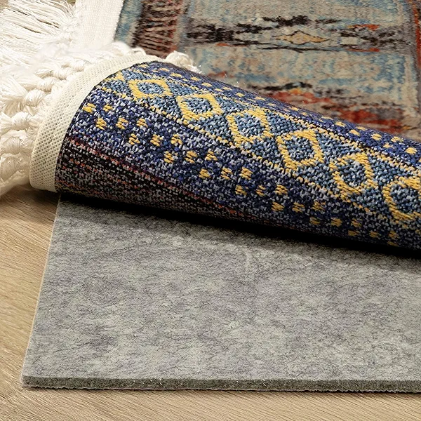 Brakki Rug Pad 8x10 with Adhesive Surface and Rubber Backing, Double Side Non Slip, 1/4" Thick, Under Area Rug Gripper Cushioned Felt Pad, Keep Carpet in Place and Safe, Hardwood Floors Protection