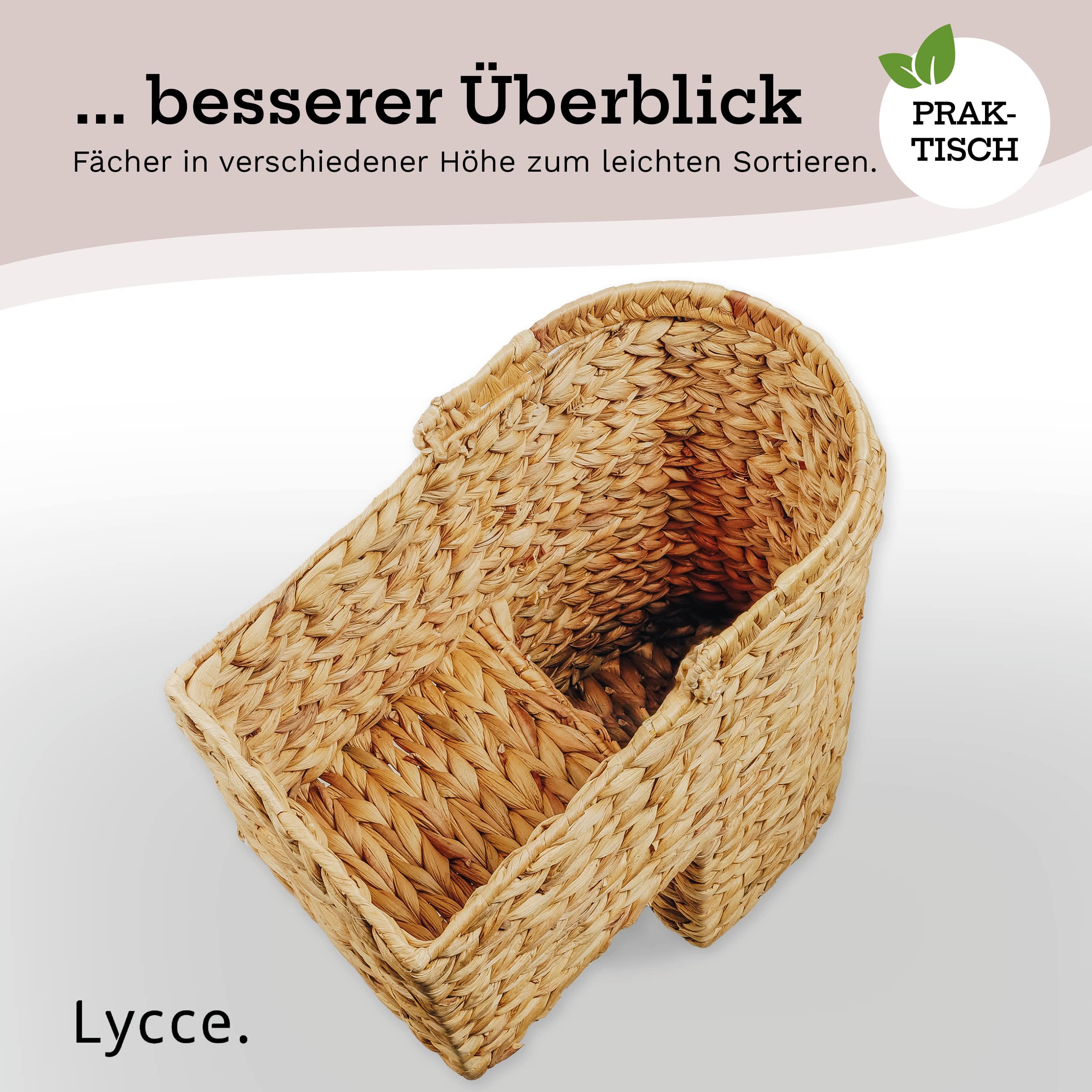 Lycce Panier, marron, jacinthe d'eau, en forme de L, 40 cm x 40 cm x 60 cm