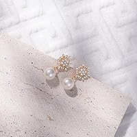 Vista 6 de 925 Sterling Silver Freshwater Real Pearl Drop Dangle Earrings Quality Pearl Hoop Earrings for Women