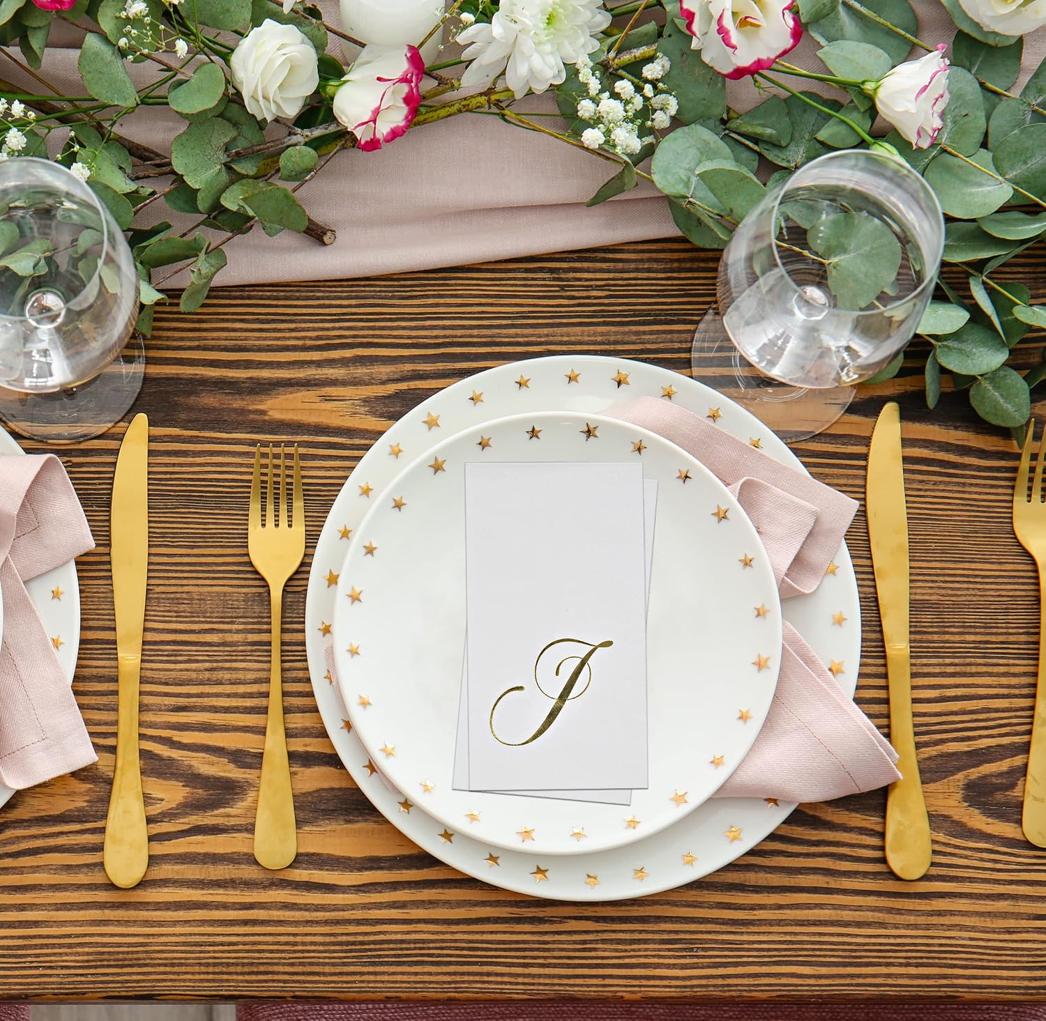 J Monogram Guest Napkins 100 Pack Initial Letter Personalized Napkins Paper Disposable Bathroom Towels Wedding Party Table Decor Supplies image 3