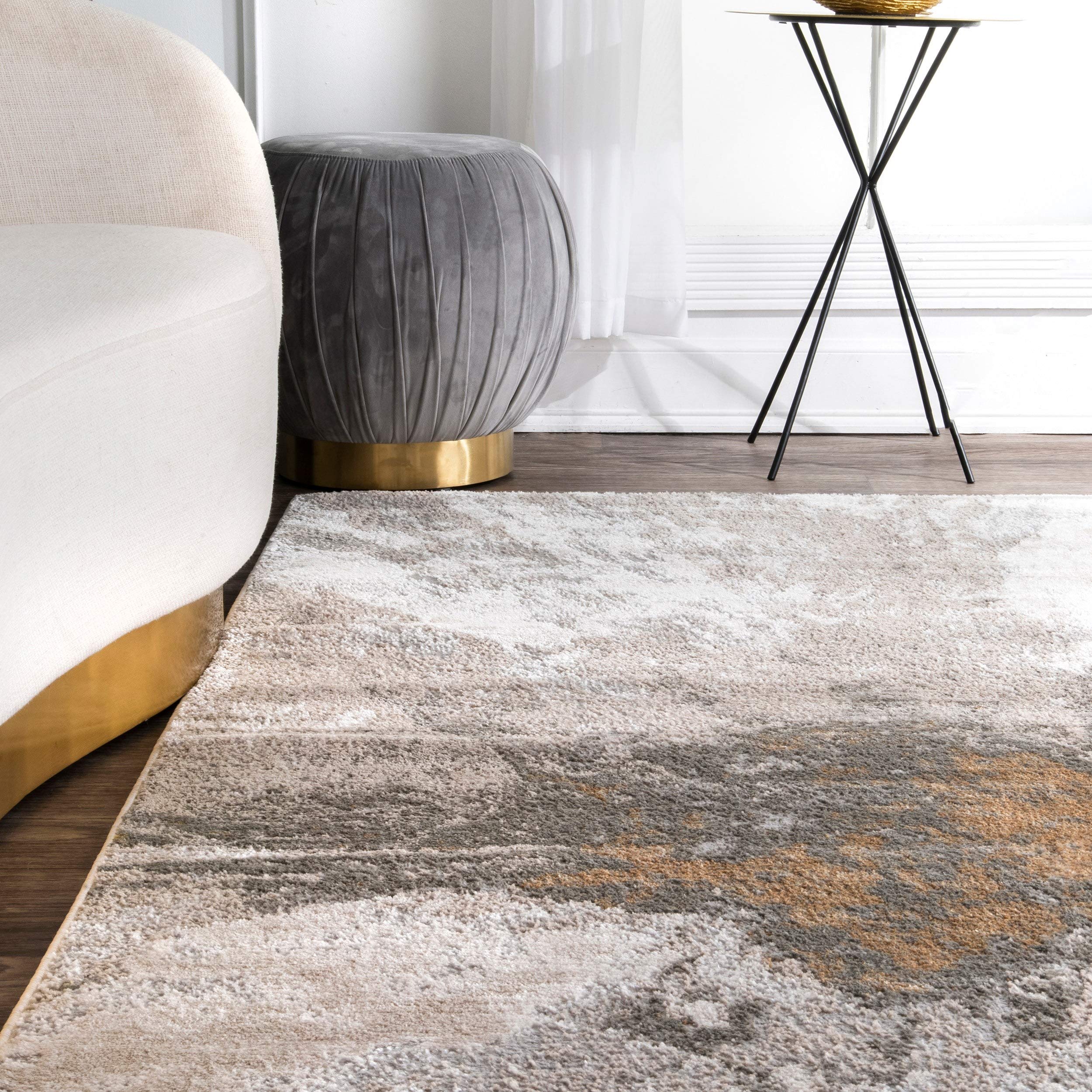 nuLOOM Cyn Abstract Area Rug, 4' 3" x 6' 3", Silver