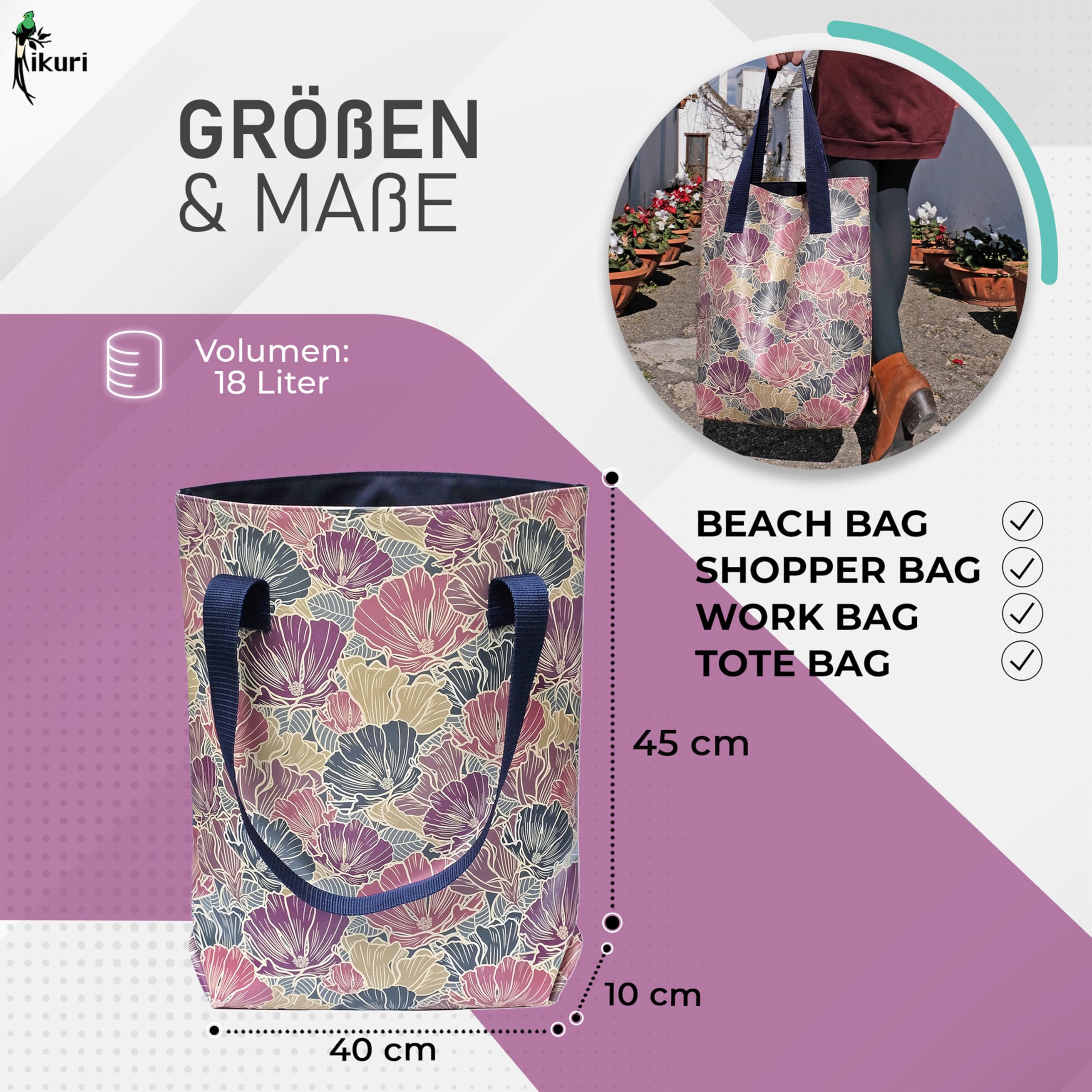Ikuri Bolso Bandolera Shopper Mujer Multicolor Modelo Veranillo
